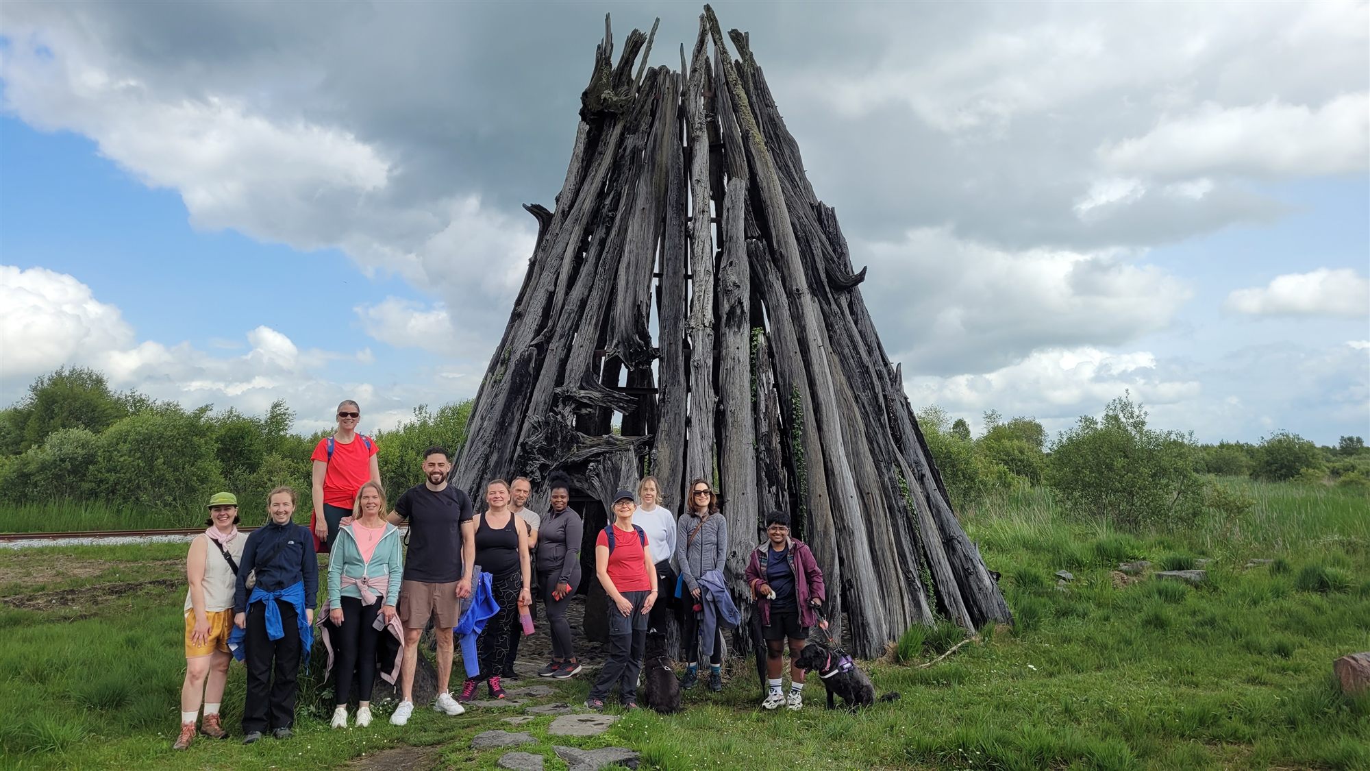 Coach Elan and clients on a community day at Lough Boora, May 2025
